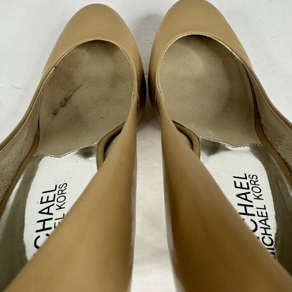 MICHAEL Michael Kors Nude Beige Ionna Pump Platform Round Toe Stiletto 9M EUC - Picture 8 of 11